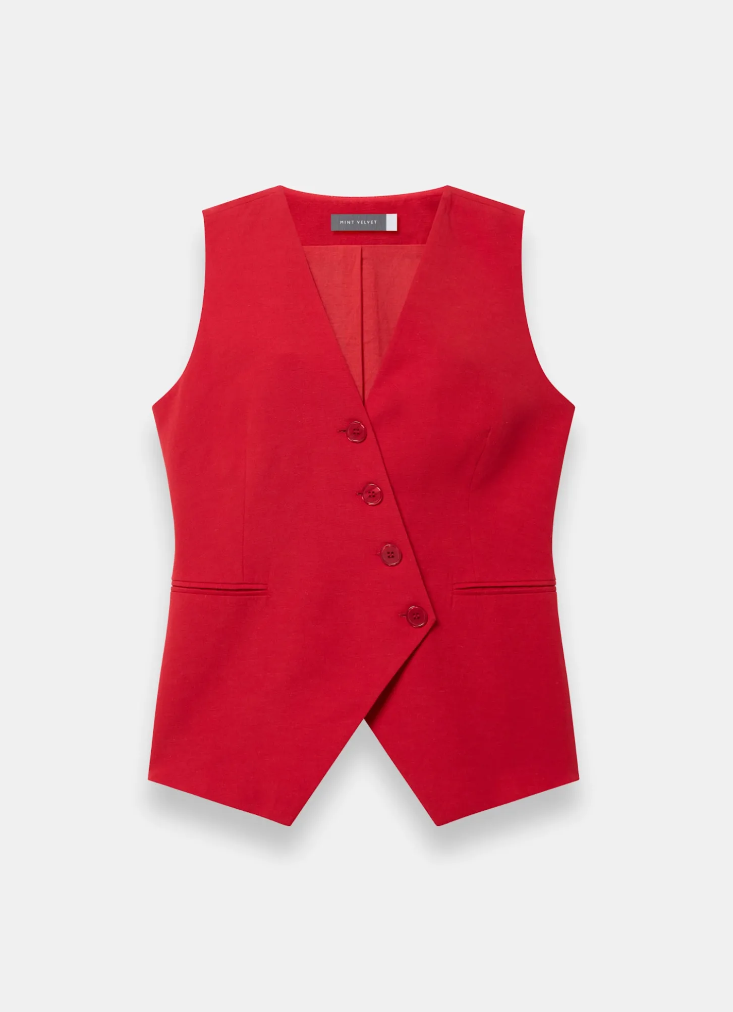 Red Longline Waistcoat