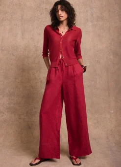 Red Metallic Knit Top