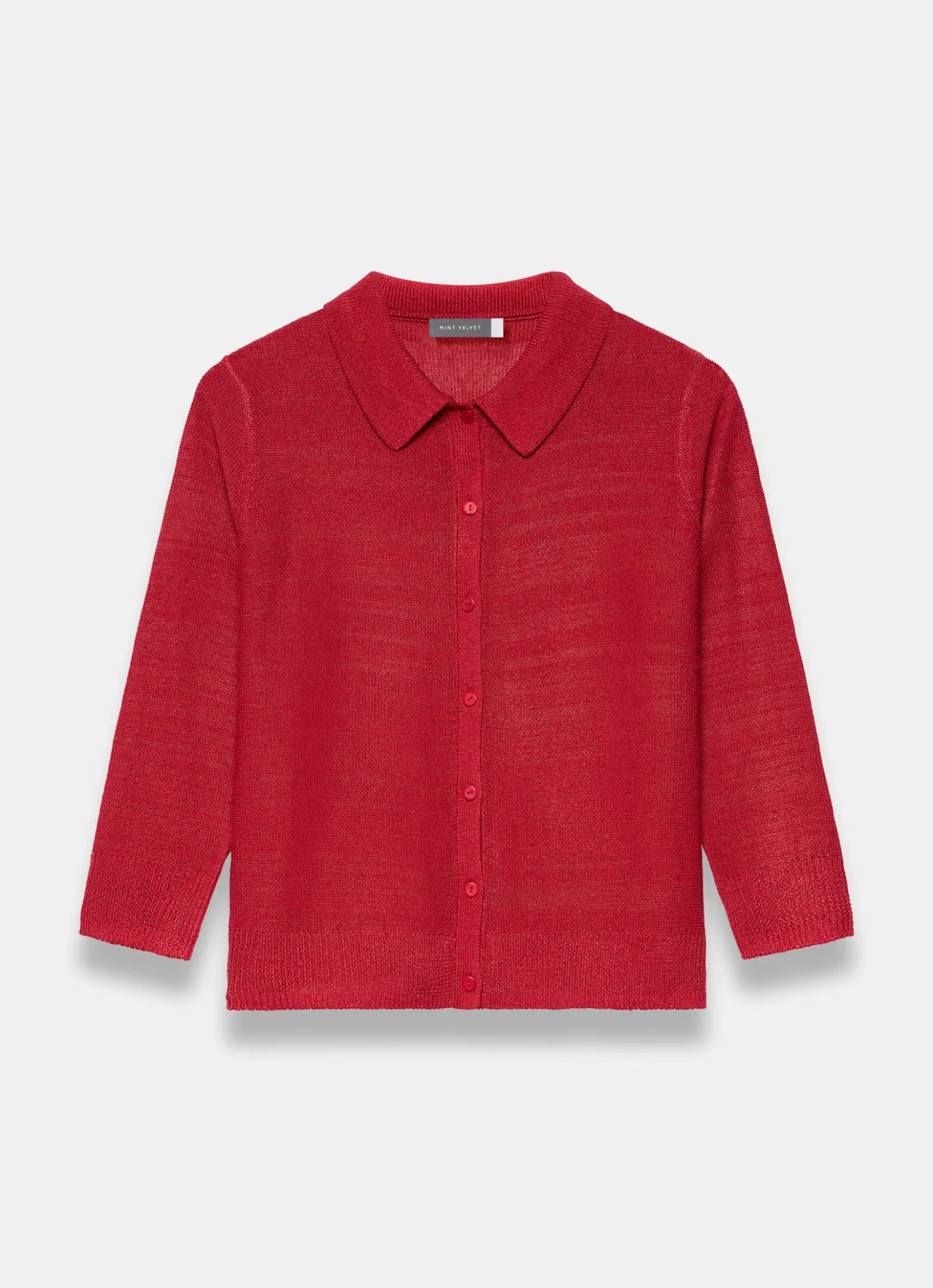 Red Metallic Knit Top