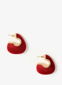 Red Resin Statement Earrings