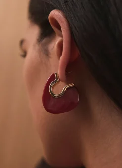 Red Resin Statement Earrings