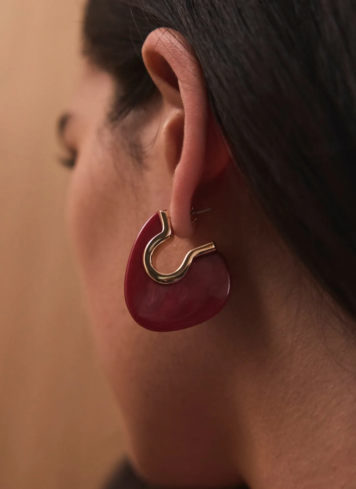 Red Resin Statement Earrings