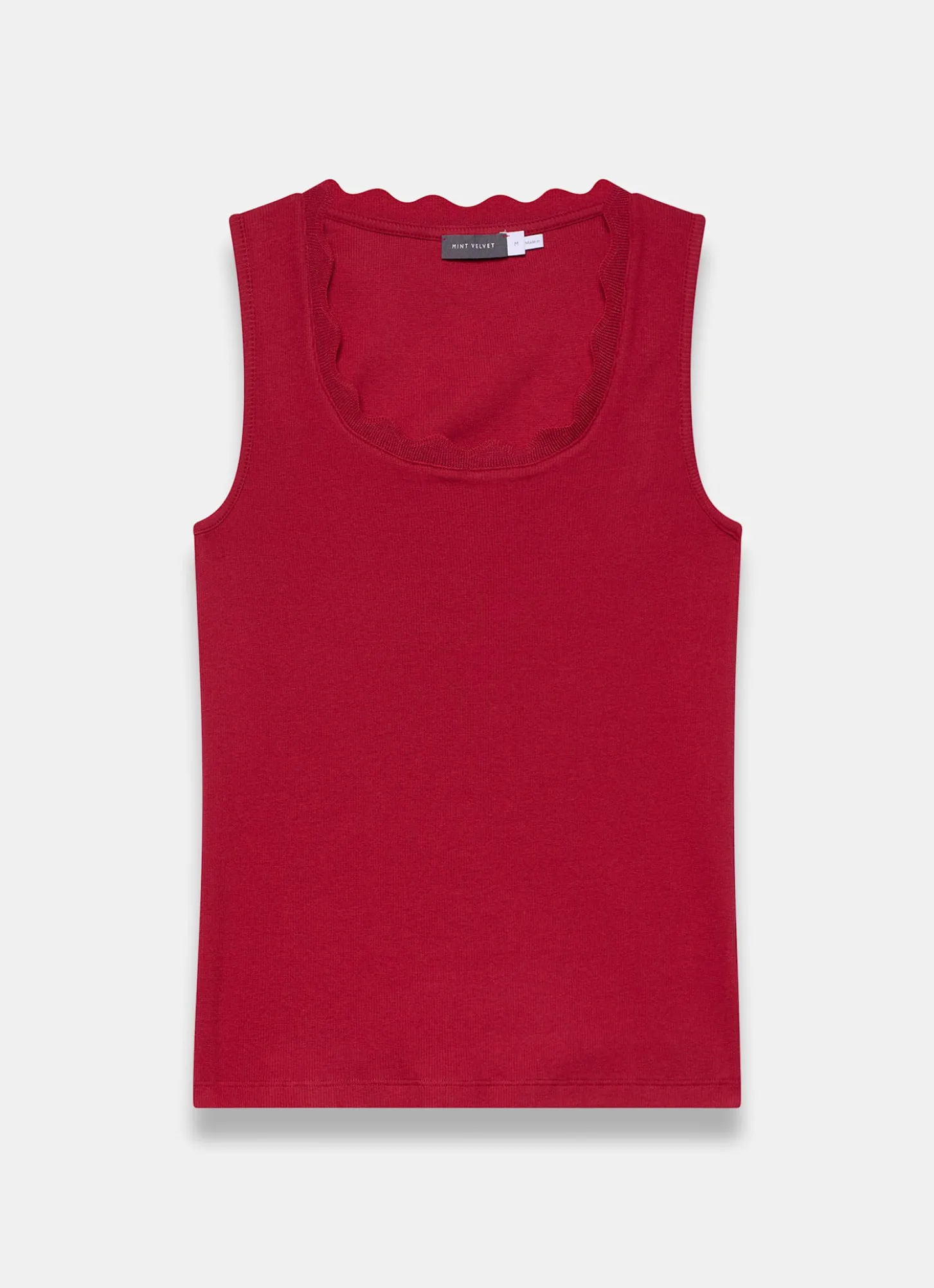 Red Scallop Trim Vest Top