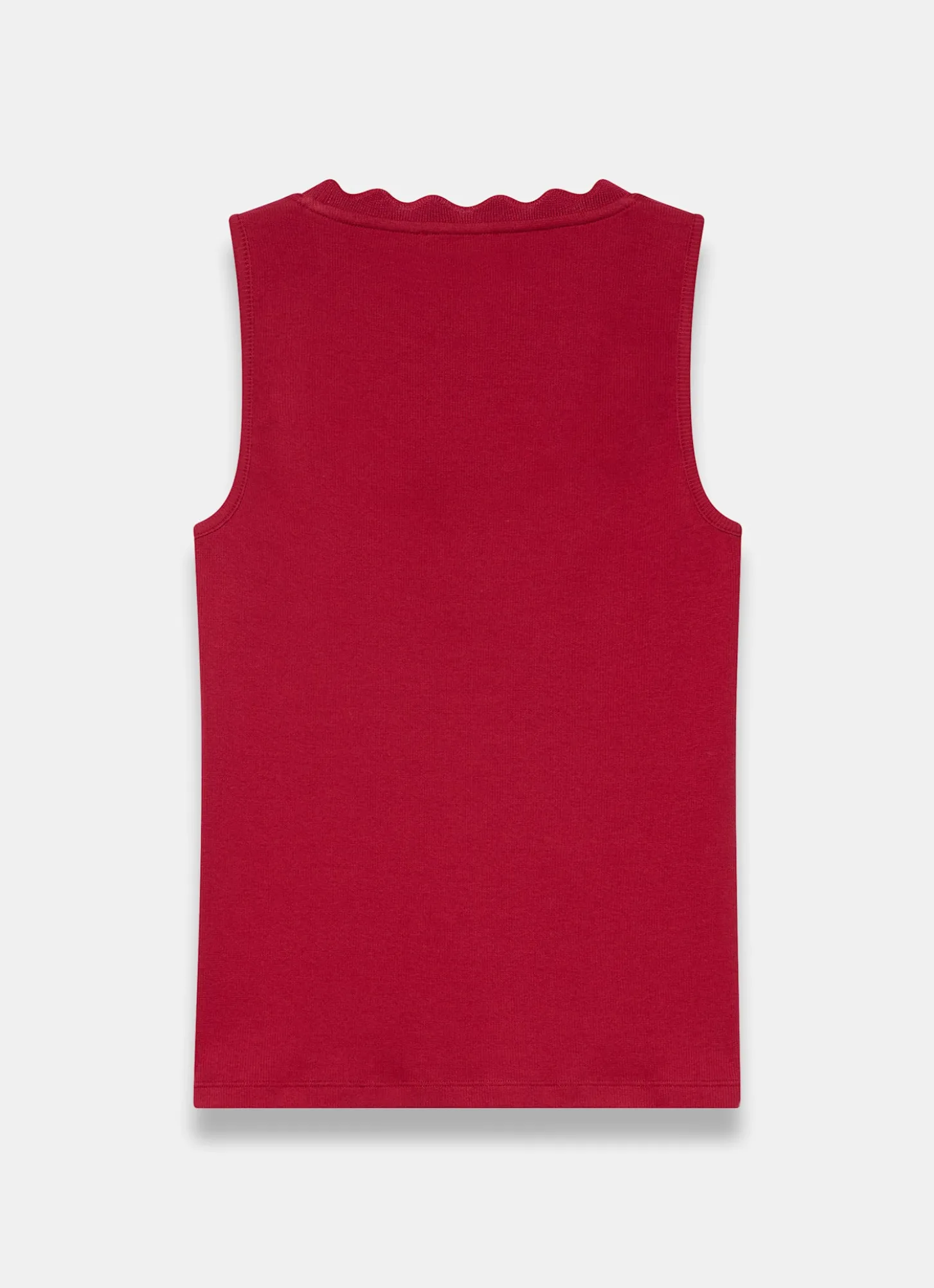 Red Scallop Trim Vest Top
