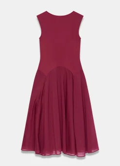 Red Sleeveless Midi Dress