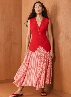 Red Stripe Maxi Skirt