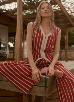 Red Striped Knit Top