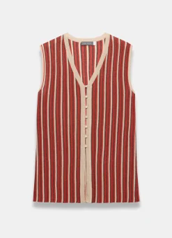 Red Striped Knit Top