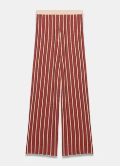 Red Striped Knit Trousers