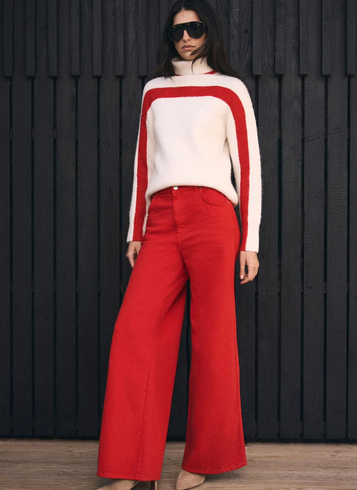Red Wide Leg Jeans