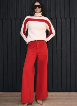 Red Wide Leg Jeans