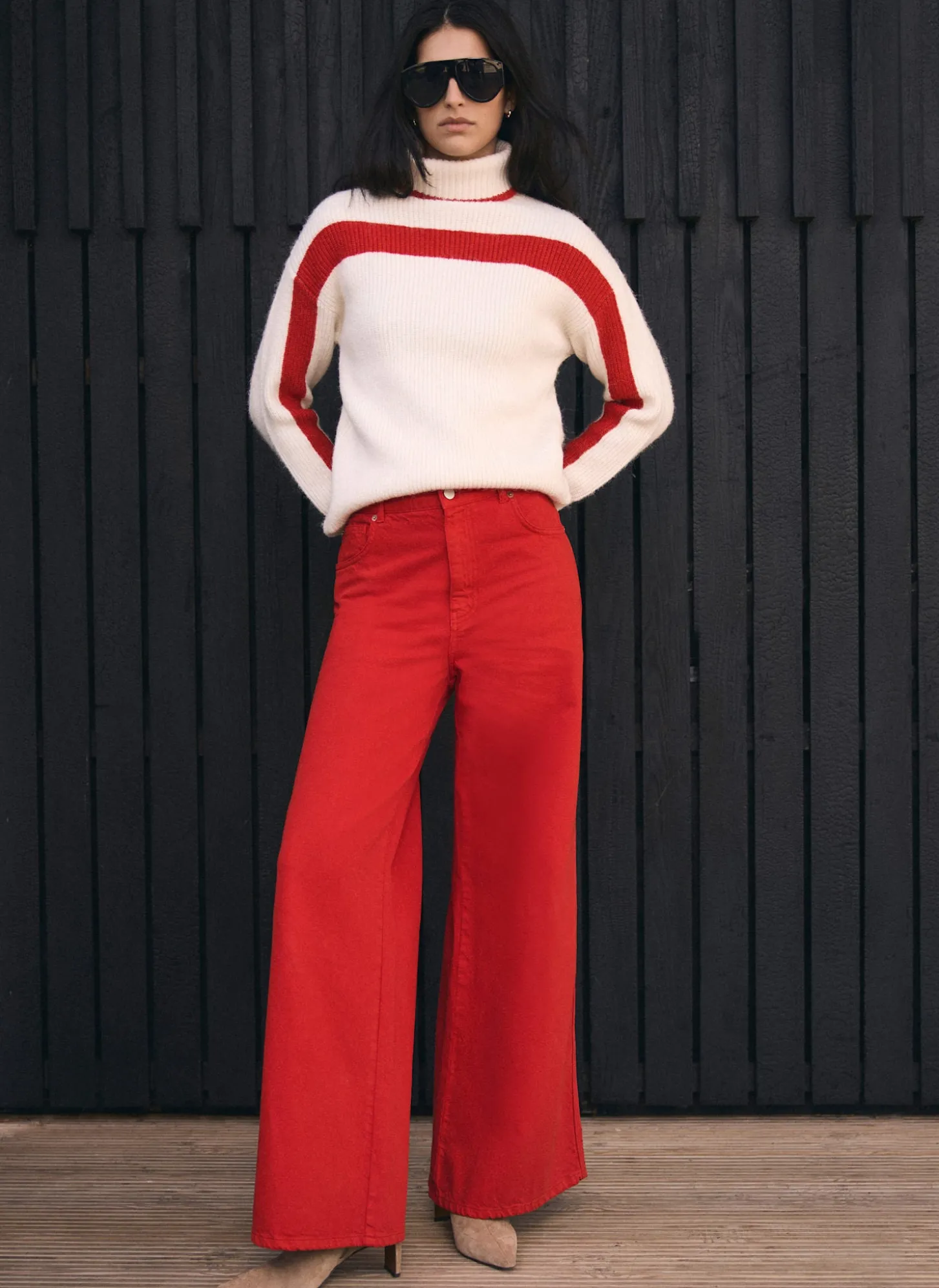 Red Wide Leg Jeans