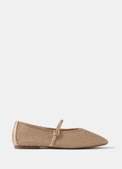 Rosie Gold Woven Pumps