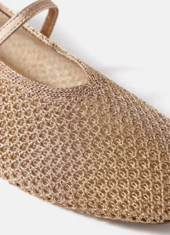Rosie Gold Woven Pumps