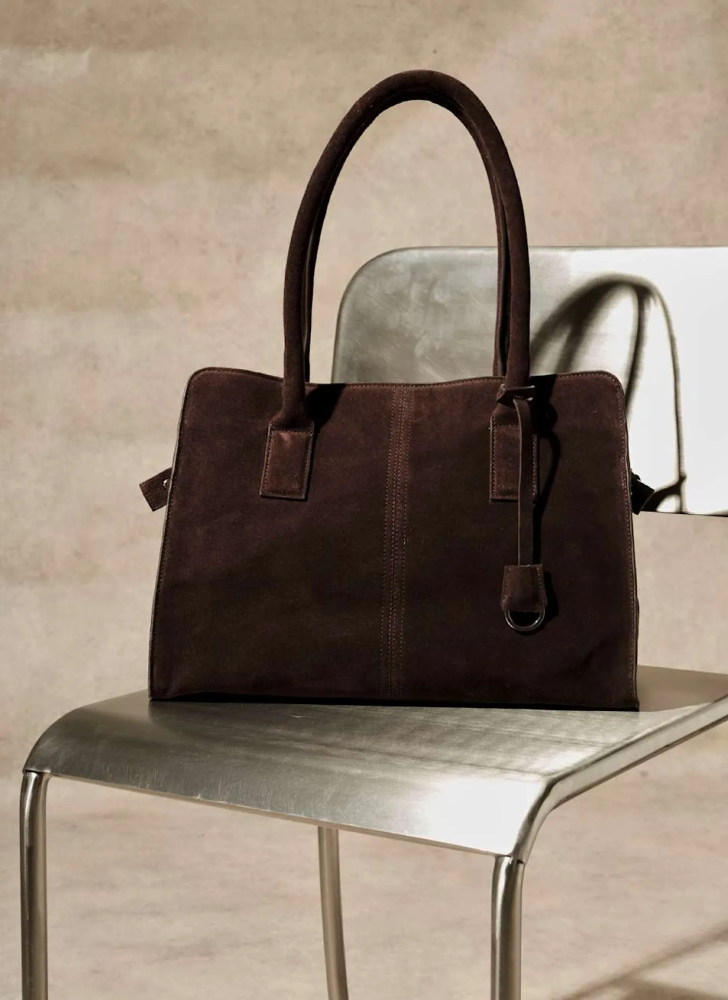 Rue Brown Suede Tote Bag