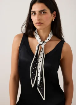 Sia Polka Dot Print Skinny Scarf