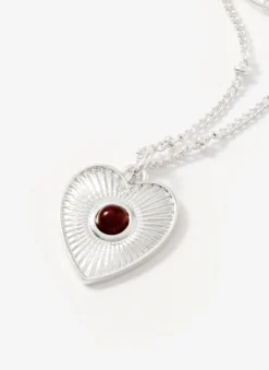 Silver Tone Layered Heart Necklace
