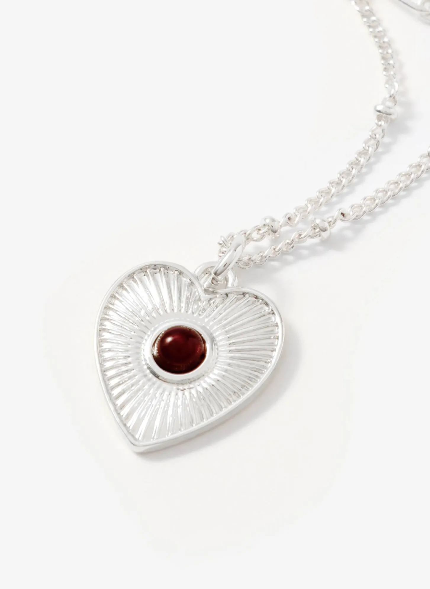 Silver Tone Layered Heart Necklace