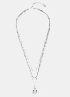 Silver Tone Layered Necklace