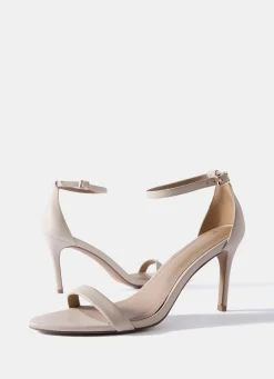 Skye Cream Leather Strappy High Heels