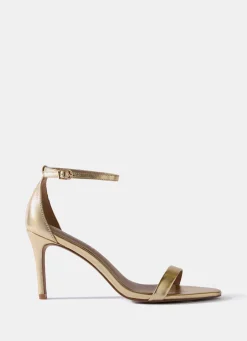 Skye Gold Leather Strappy High Heels