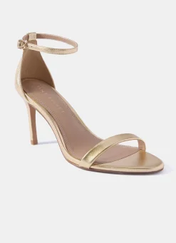 Skye Gold Leather Strappy High Heels