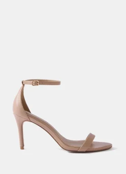 Skye Neutral Leather Strappy High Heels