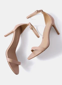 Skye Neutral Leather Strappy High Heels