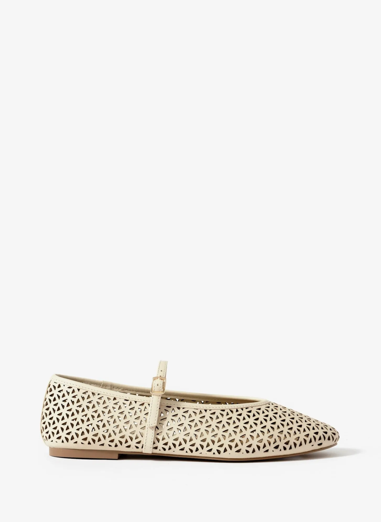 Tabi Cream Leather Ballet Flats