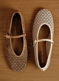 Tabi Tan Suede Ballet Flats