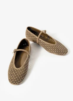 Tabi Tan Suede Ballet Flats