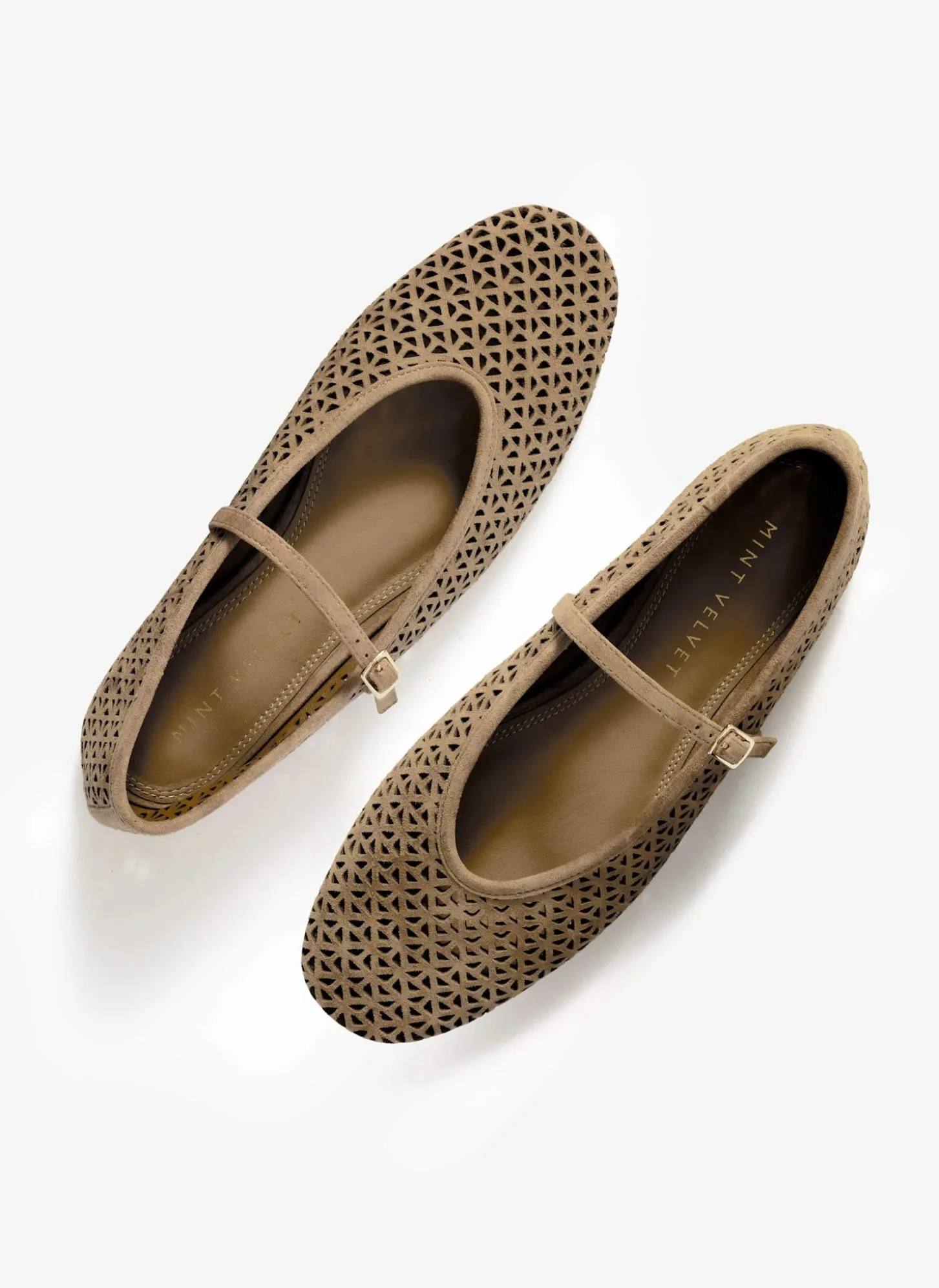 Tabi Tan Suede Ballet Flats
