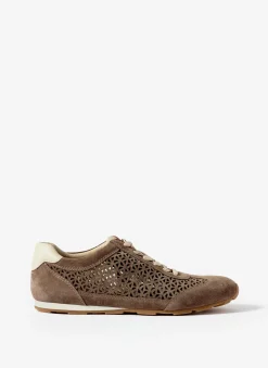 Talia Taupe Suede Cut Detail Trainers