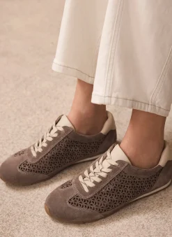 Talia Taupe Suede Cut Detail Trainers