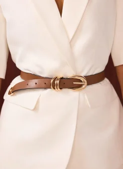 Tan Leather Buckle Belt