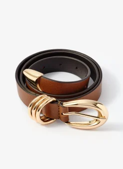 Tan Leather Buckle Belt