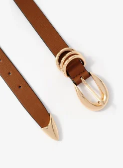Tan Leather Buckle Belt