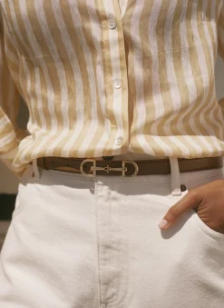 Tan Leather Snaffle Detail Belt