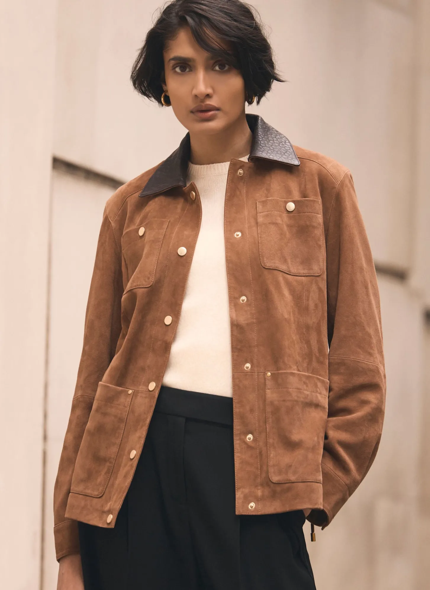 Tan Suede Barn Jacket