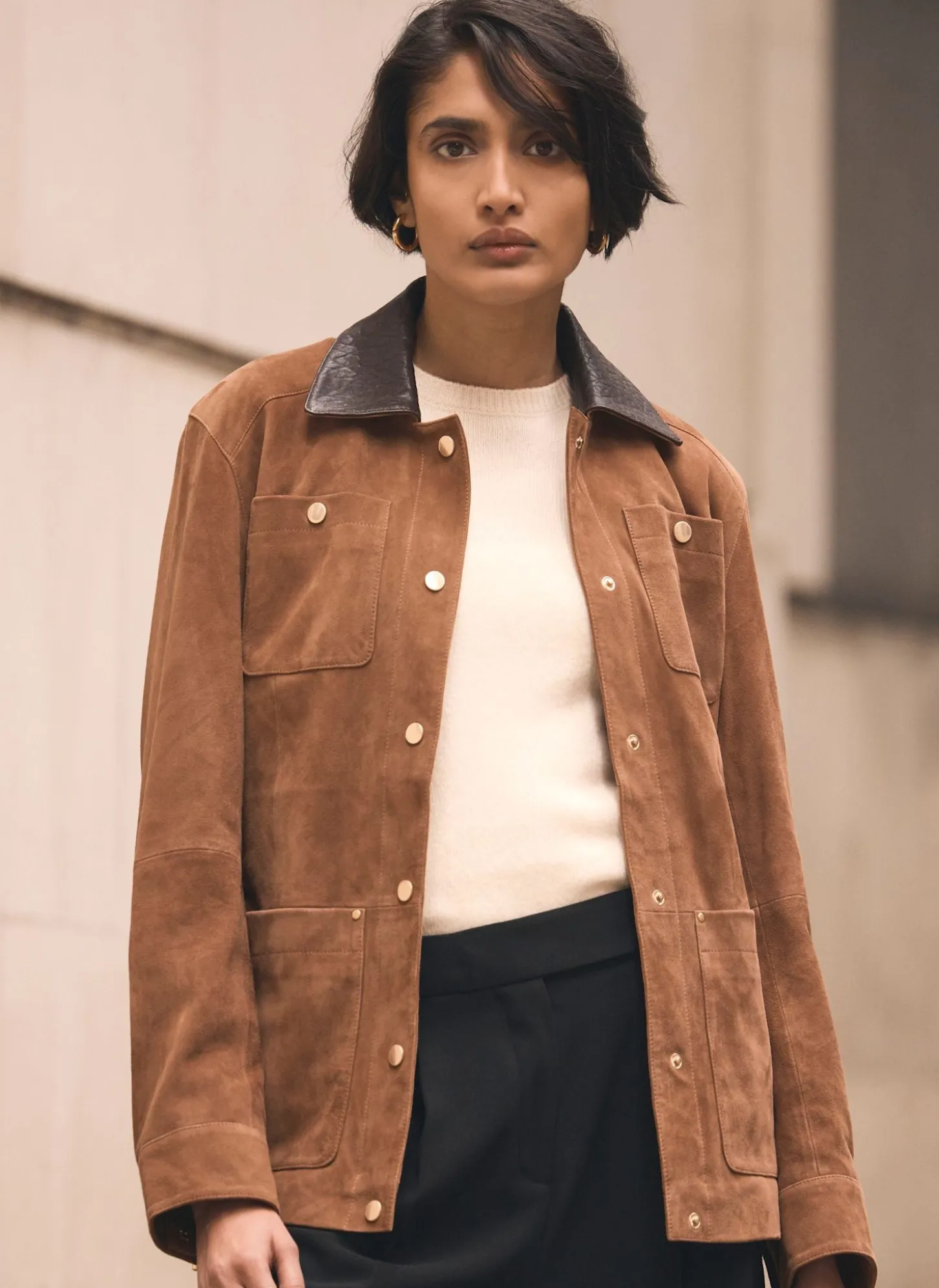 Tan Suede Barn Jacket