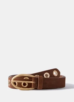 Tan Suede Eyelet Belt