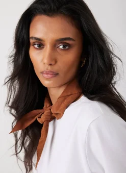 Tan Suede Mini Triangle Neck Scarf