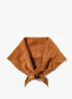 Tan Suede Mini Triangle Neck Scarf