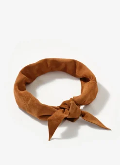 Tan Suede Mini Triangle Neck Scarf