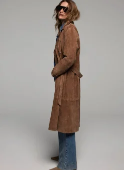 Tan Suede Trench Coat