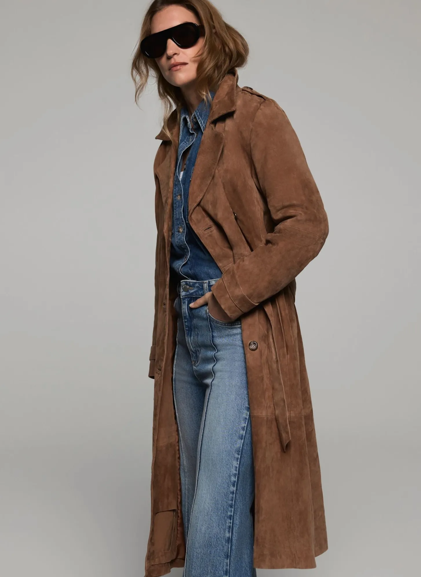 Tan Suede Trench Coat