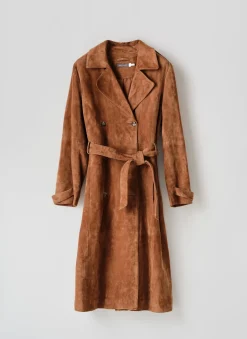 Tan Suede Trench Coat