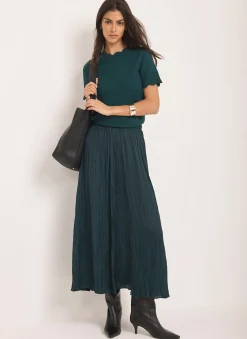 Teal Scallop Knit Top