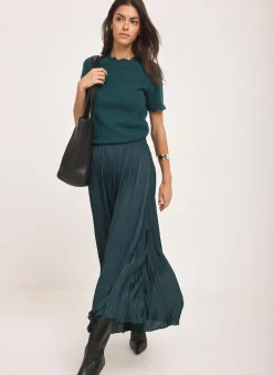 Teal Scallop Knit Top