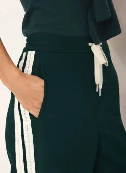 Teal Side Stripe Wide Trousers